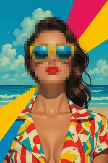 Pixelated face result - how to pixelate face online